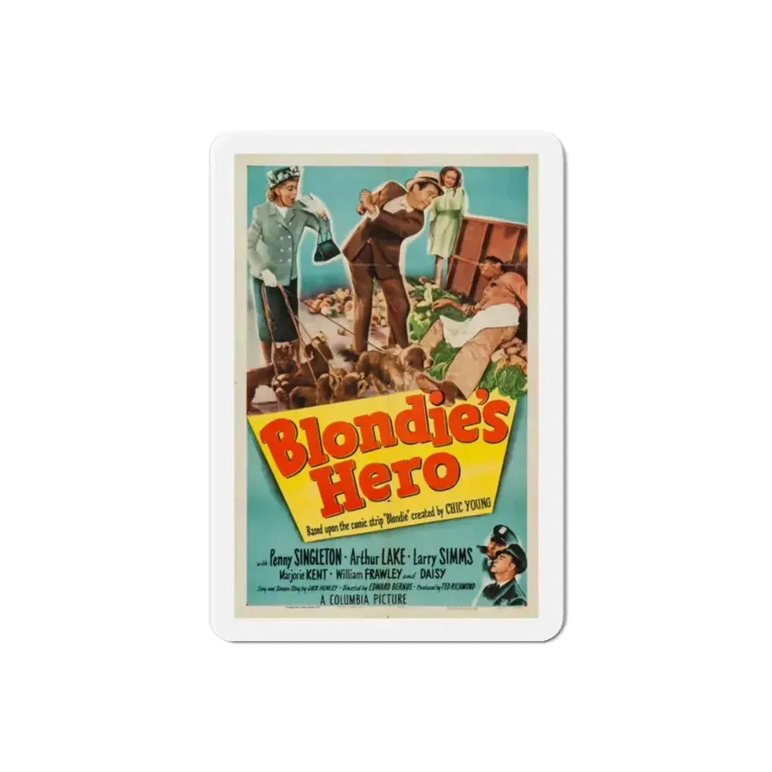 Blondies Hero 1950 Movie Poster Refrigerator Magnet 2 Inch - The Sticker Space