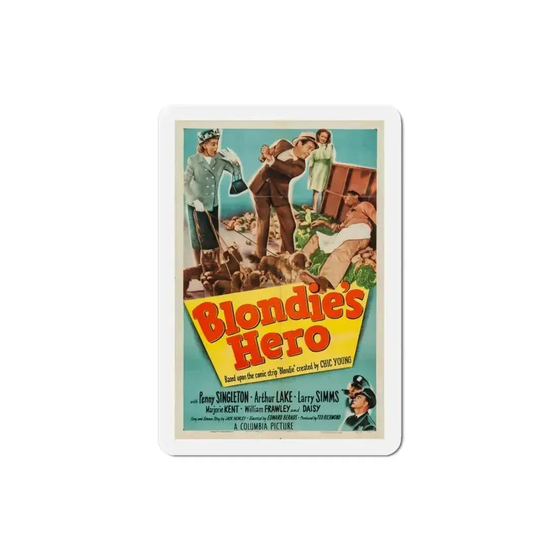 Blondies Hero 1950 Movie Poster Refrigerator Magnet 3 Inch - The Sticker Space