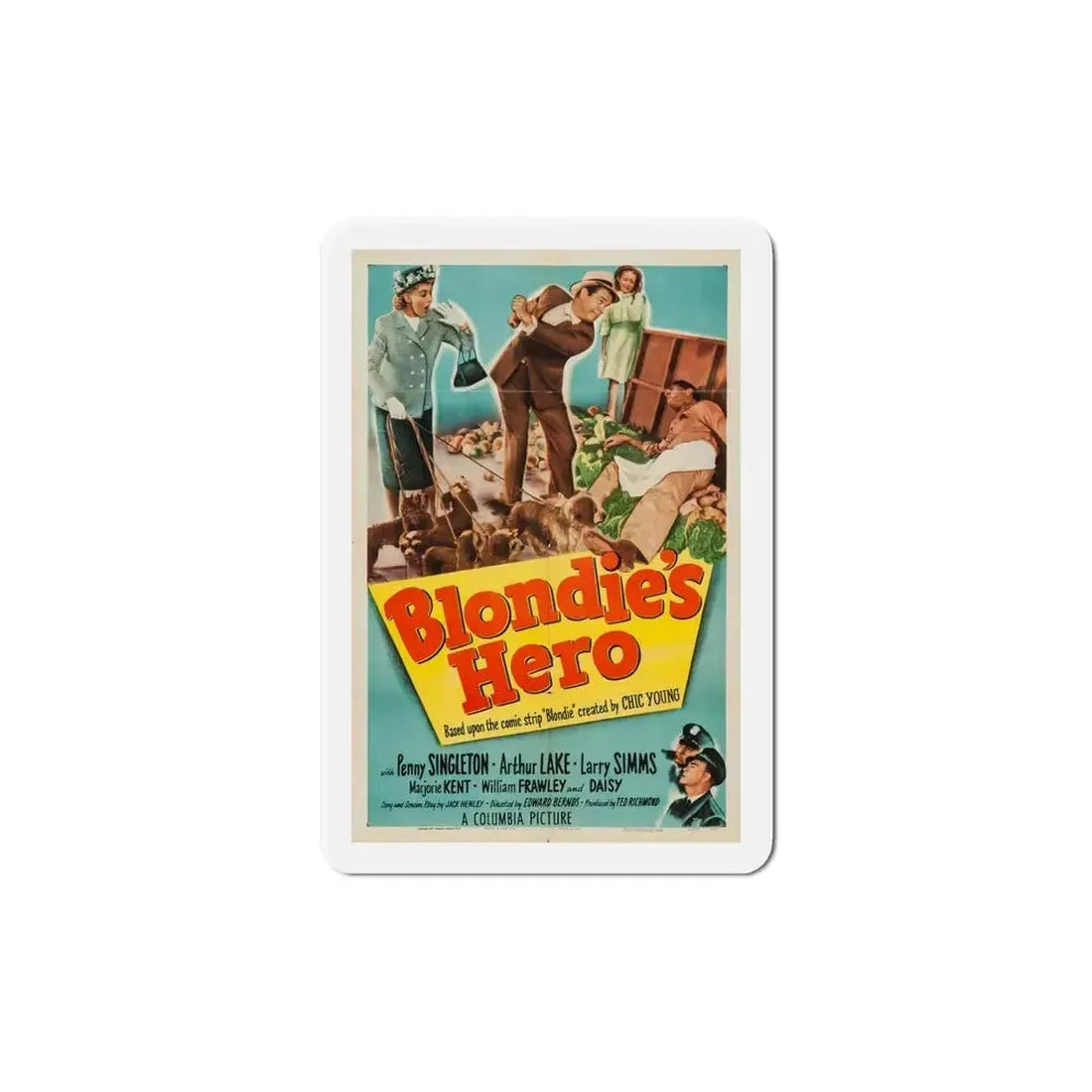 Blondies Hero 1950 Movie Poster Refrigerator Magnet 6 Inch - The Sticker Space