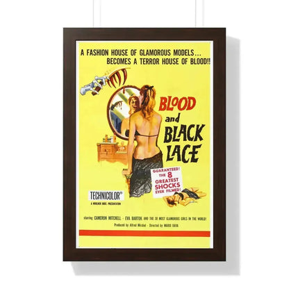 BLOOD AND BLACK LACE 1964 - Framed Movie Poster 16″ x 24″ Walnut - The Sticker Space