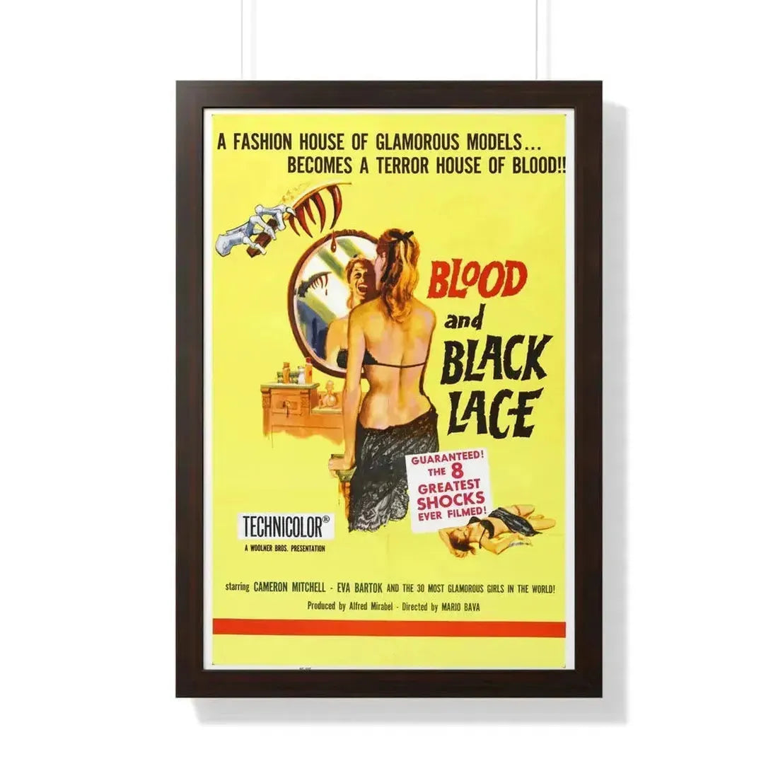 BLOOD AND BLACK LACE 1964 - Framed Movie Poster 20" x 30" Walnut - The Sticker Space