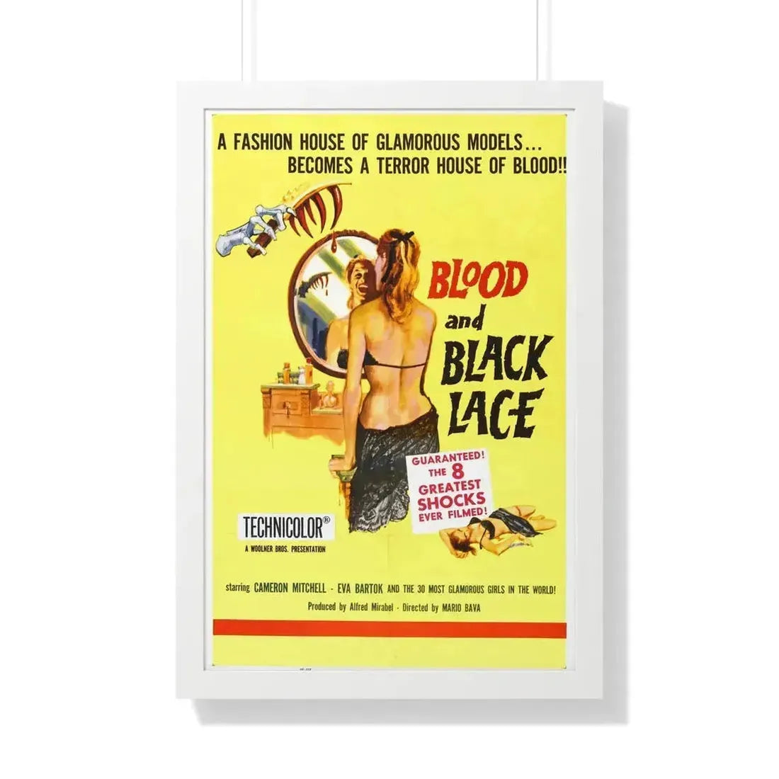 BLOOD AND BLACK LACE 1964 - Framed Movie Poster 20" x 30" White - The Sticker Space