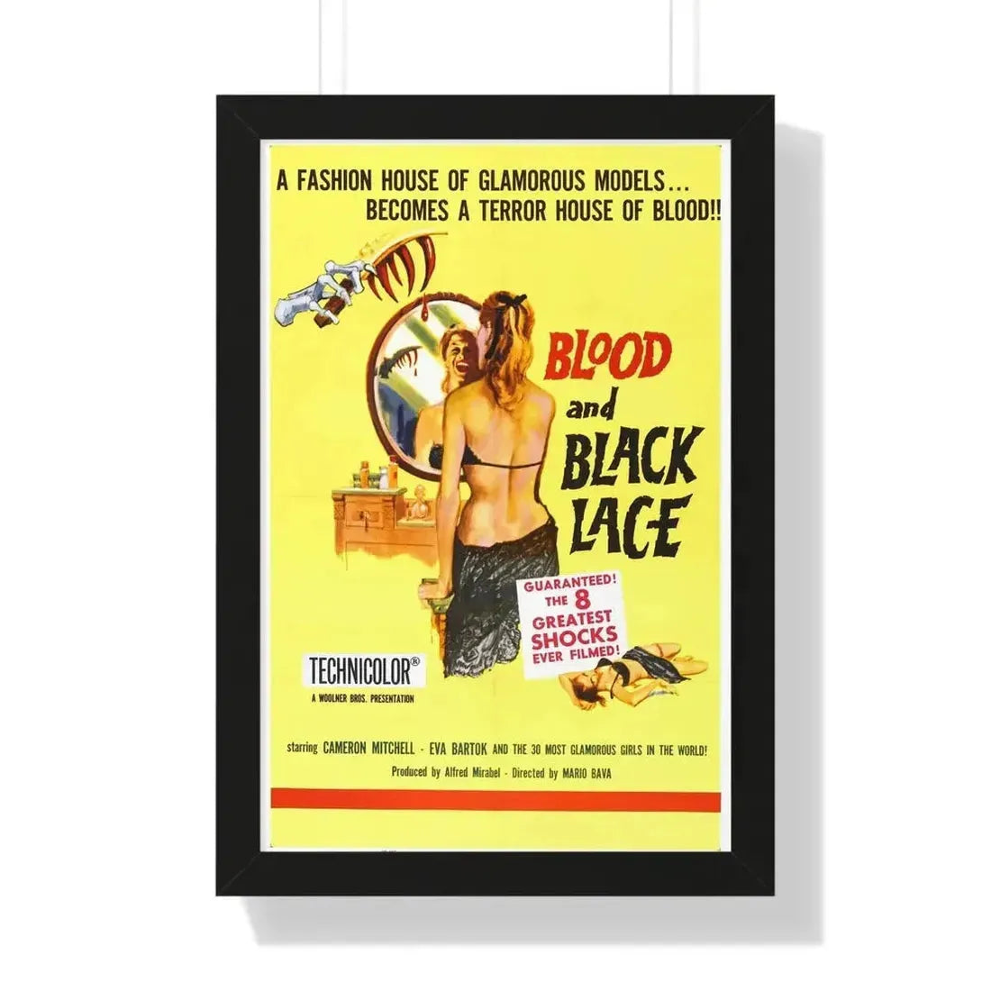 BLOOD AND BLACK LACE 1964 - Framed Movie Poster - The Sticker Space