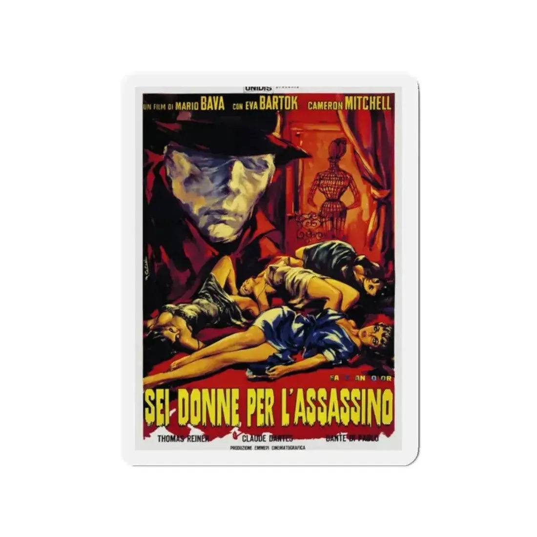 BLOOD AND BLACK LACE (ITALIAN) 1964 Movie Poster - Refrigerator Magnet - The Sticker Space