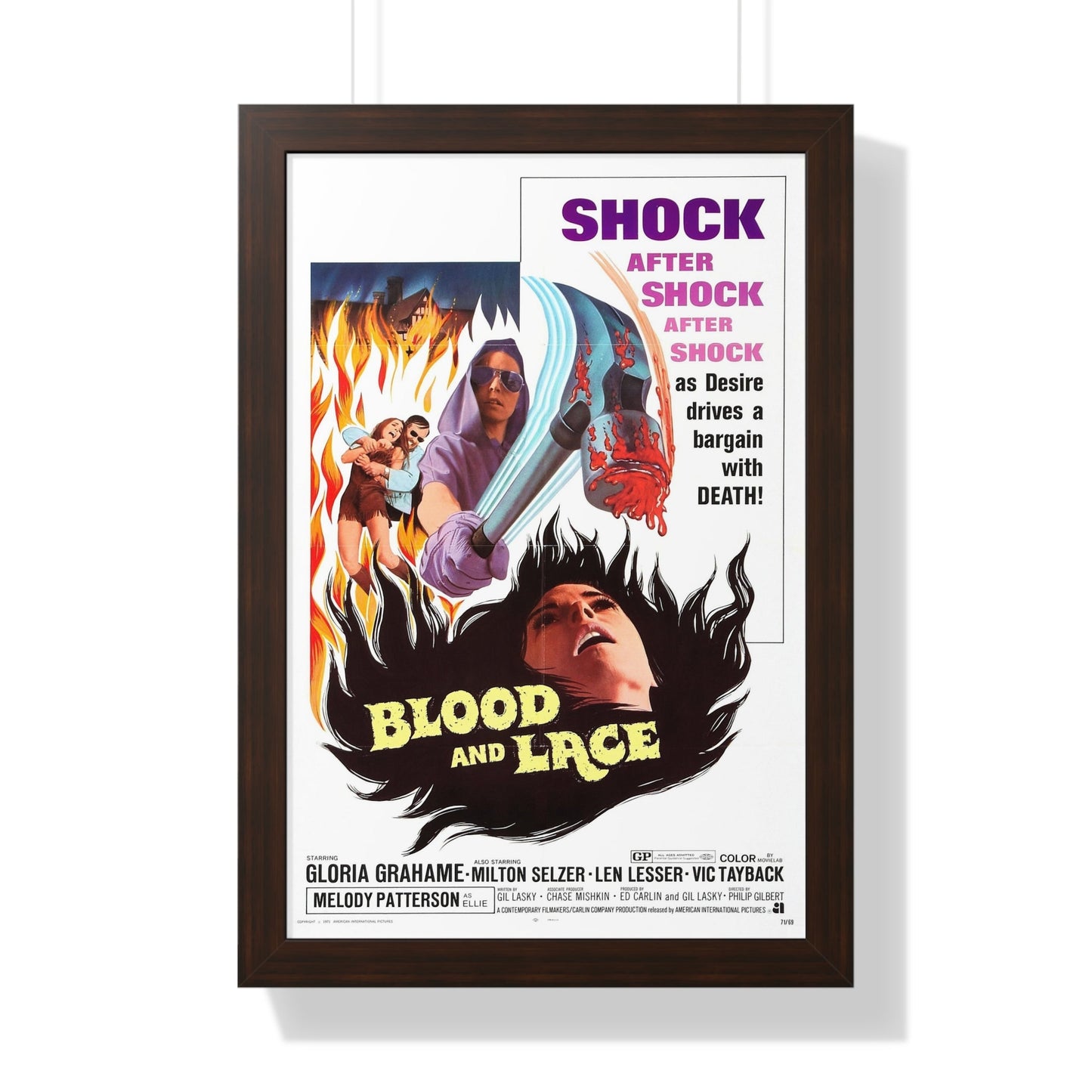 BLOOD AND LACE 1971 - Framed Movie Poster-16″ x 24″-The Sticker Space