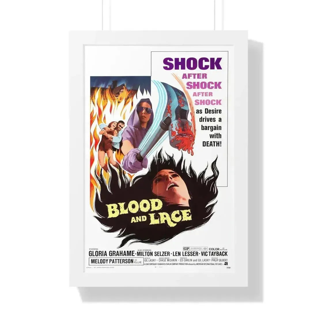 BLOOD AND LACE 1971 - Framed Movie Poster 16″ x 24″ White - The Sticker Space