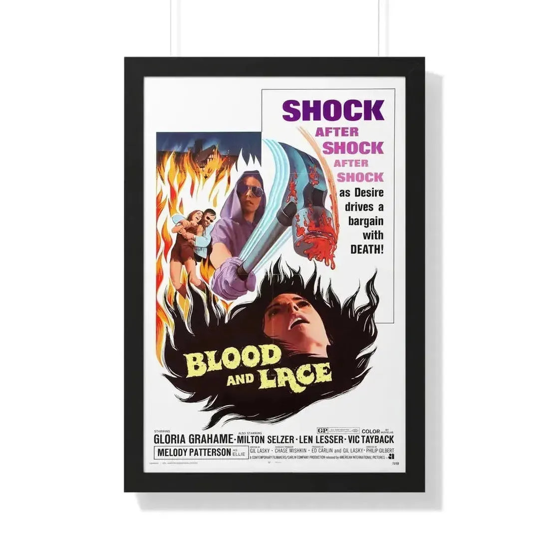 BLOOD AND LACE 1971 - Framed Movie Poster 20" x 30" Black - The Sticker Space