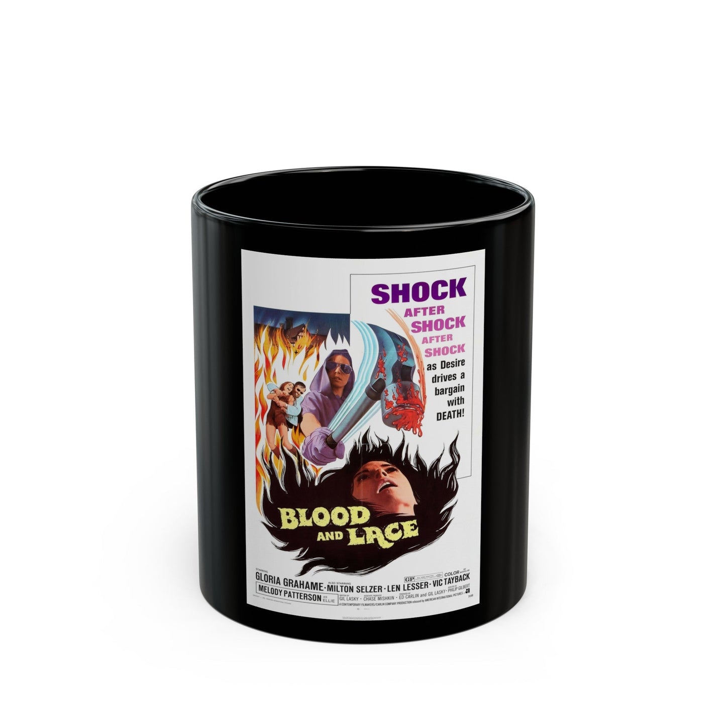 BLOOD AND LACE 1971 Movie Poster - Black Coffee Mug-11oz-The Sticker Space