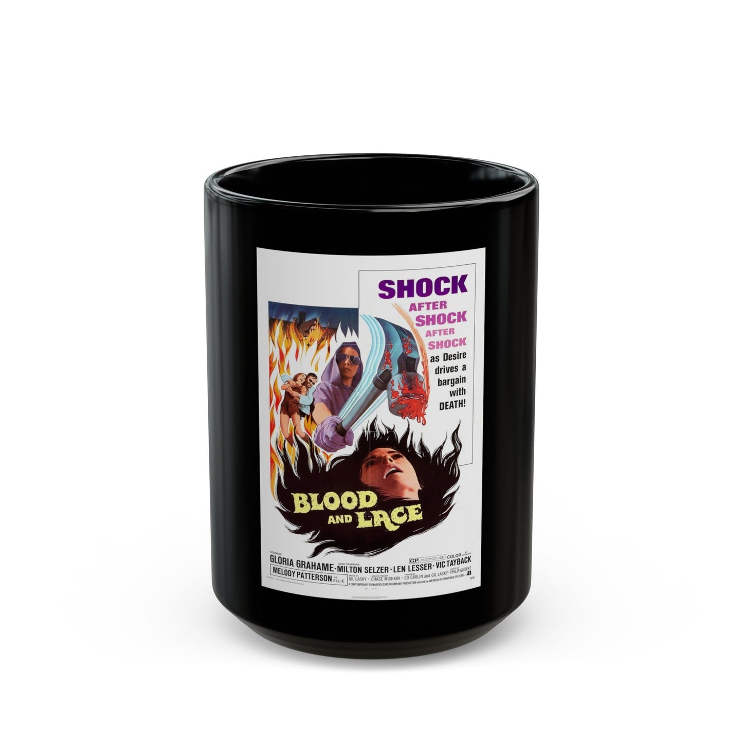 BLOOD AND LACE 1971 Movie Poster - Black Coffee Mug-15oz-The Sticker Space