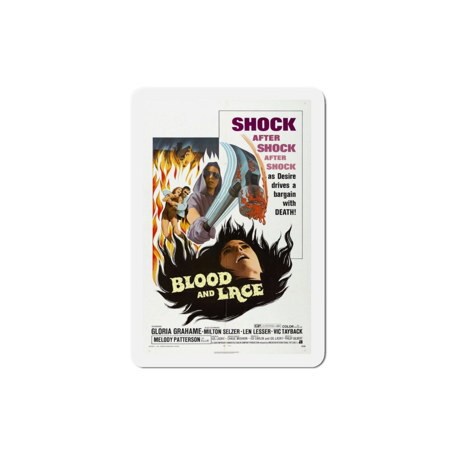 Blood and Lace 1971 Movie Poster Die-Cut Magnet-3 Inch-The Sticker Space