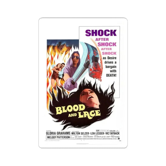 BLOOD AND LACE 1971 Movie Poster - STICKER Vinyl Kiss-Cut Decal 2 Inch White - The Sticker Space