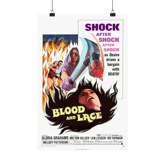 BLOOD AND LACE 1971 - Paper Movie Poster 12″ x 18″ Matte - The Sticker Space