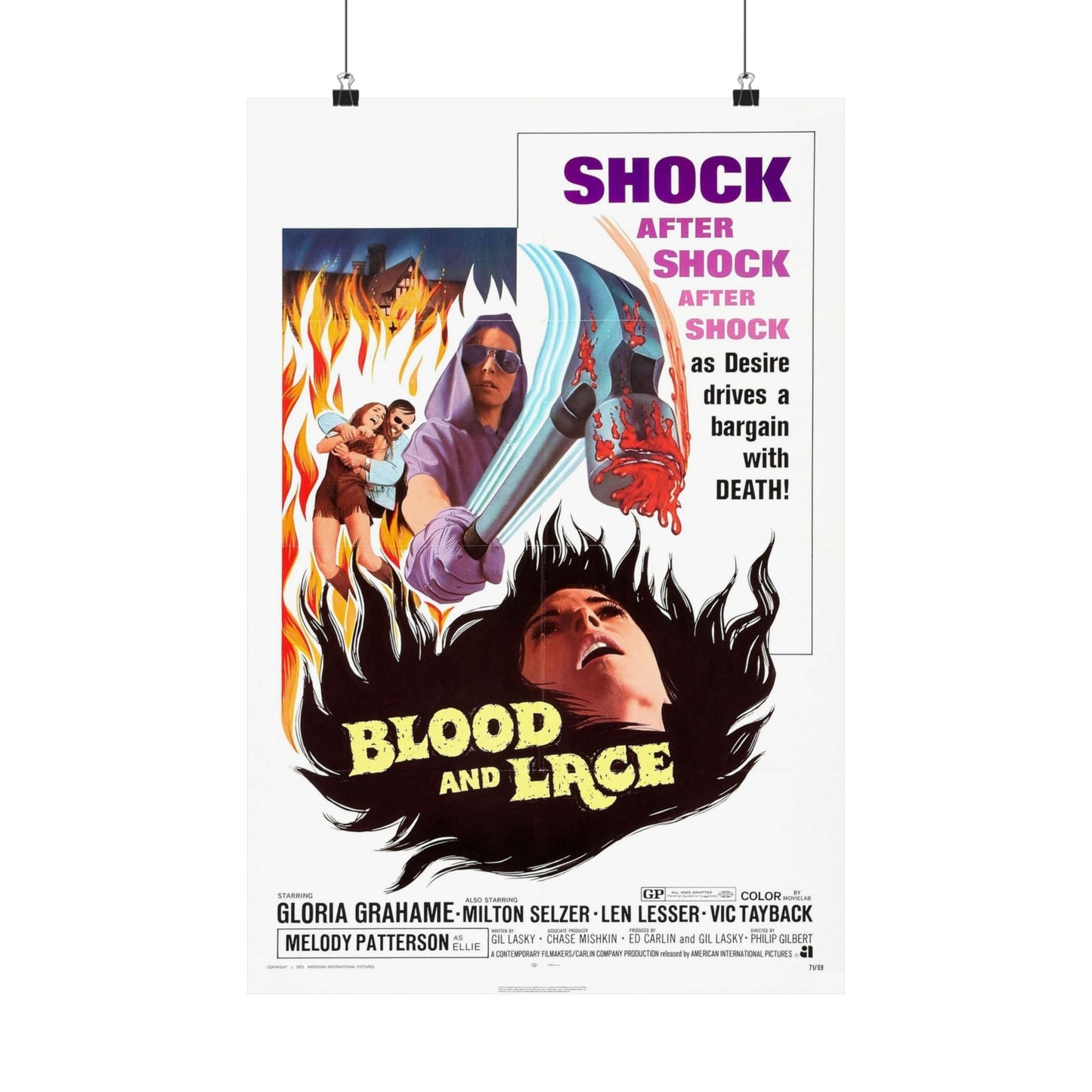 BLOOD AND LACE 1971 - Paper Movie Poster-16″ x 24″-The Sticker Space