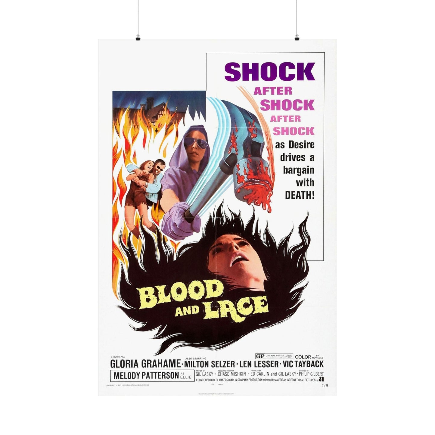 BLOOD AND LACE 1971 - Paper Movie Poster-36" x 54"-The Sticker Space