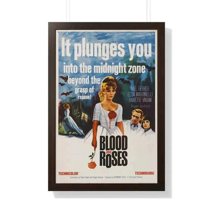BLOOD AND ROSES 1960 - Framed Movie Poster 20" x 30" Walnut - The Sticker Space
