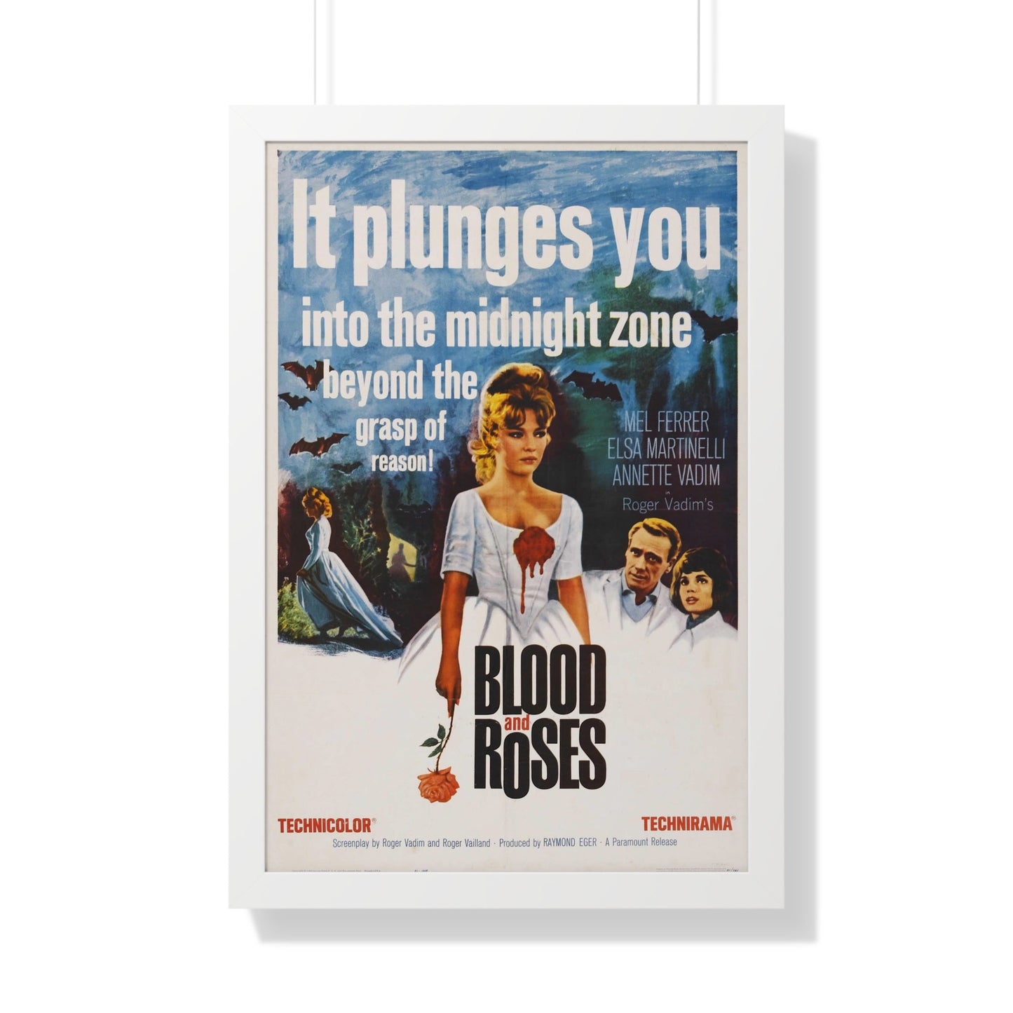 BLOOD AND ROSES 1960 - Framed Movie Poster-20" x 30"-The Sticker Space