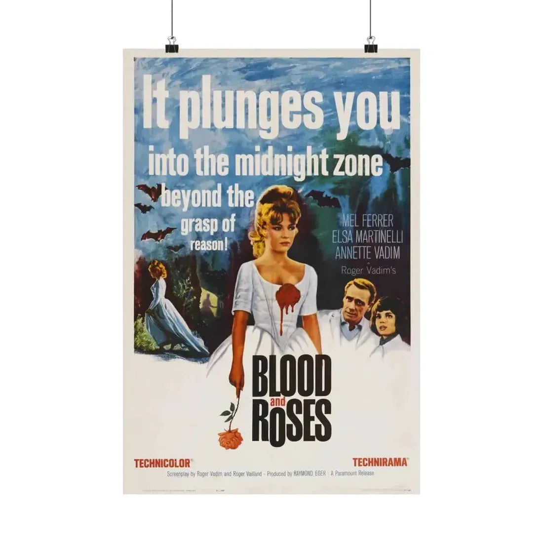 BLOOD AND ROSES 1960 - Paper Movie Poster - The Sticker Space
