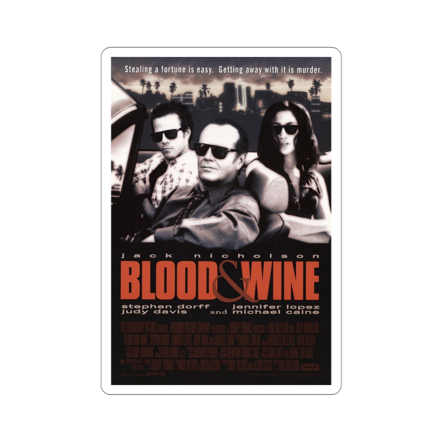 Blood And Wine 1997 Movie Poster STICKER Vinyl Die-Cut Decal-3 Inch-The Sticker Space