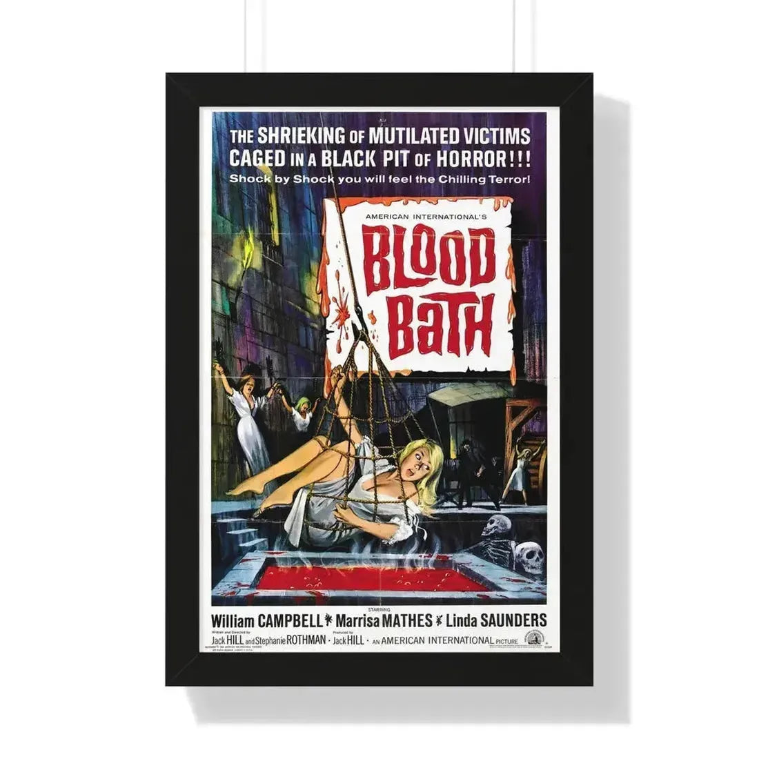 BLOOD BATH 1966 - Framed Movie Poster 16″ x 24″ Black - The Sticker Space