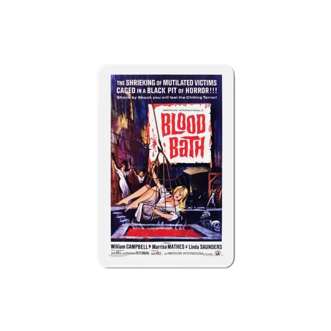 Blood Bath 1966 Movie Poster Refrigerator Magnet 4 Inch - The Sticker Space