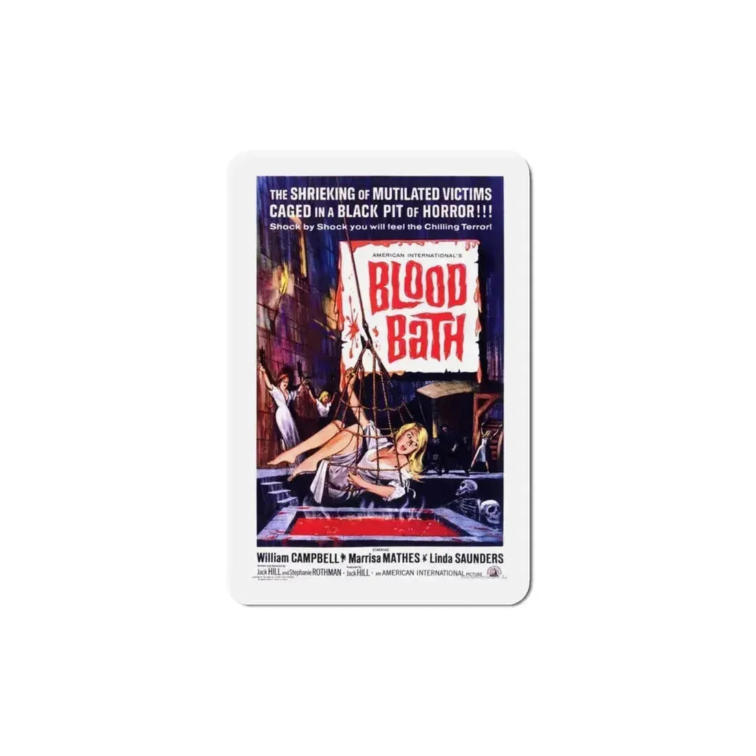 Blood Bath 1966 Movie Poster Refrigerator Magnet 6 Inch - The Sticker Space