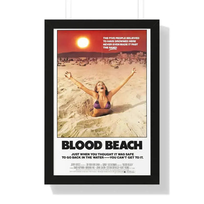 BLOOD BEACH 1981 - Framed Movie Poster 16″ x 24″ Black - The Sticker Space
