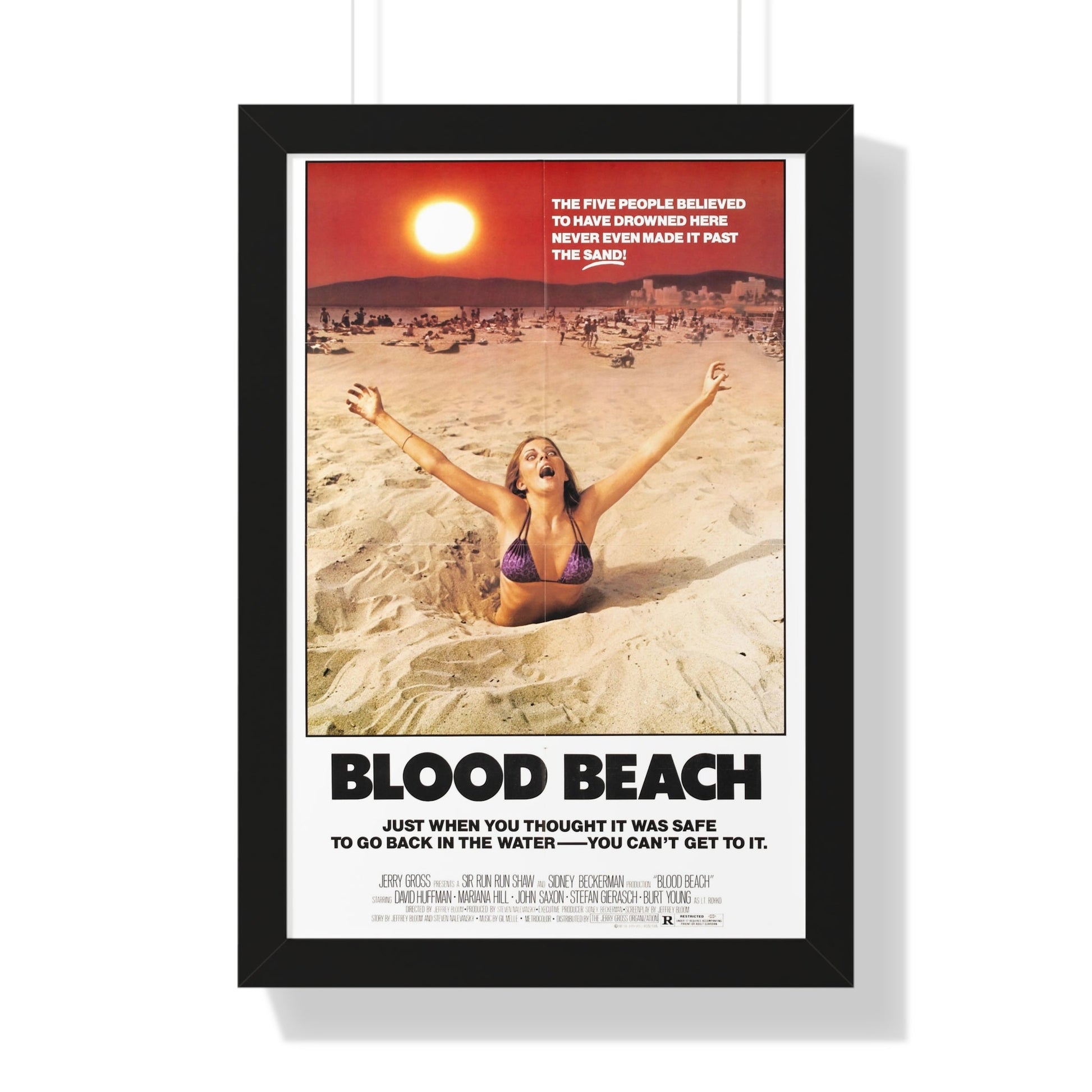 BLOOD BEACH 1981 - Framed Movie Poster-16″ x 24″-The Sticker Space