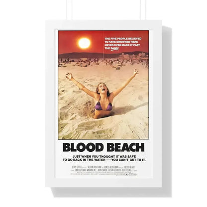 BLOOD BEACH 1981 - Framed Movie Poster 16″ x 24″ White - The Sticker Space