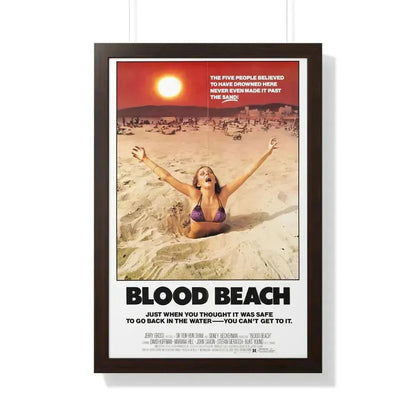 BLOOD BEACH 1981 - Framed Movie Poster 20" x 30" Walnut - The Sticker Space