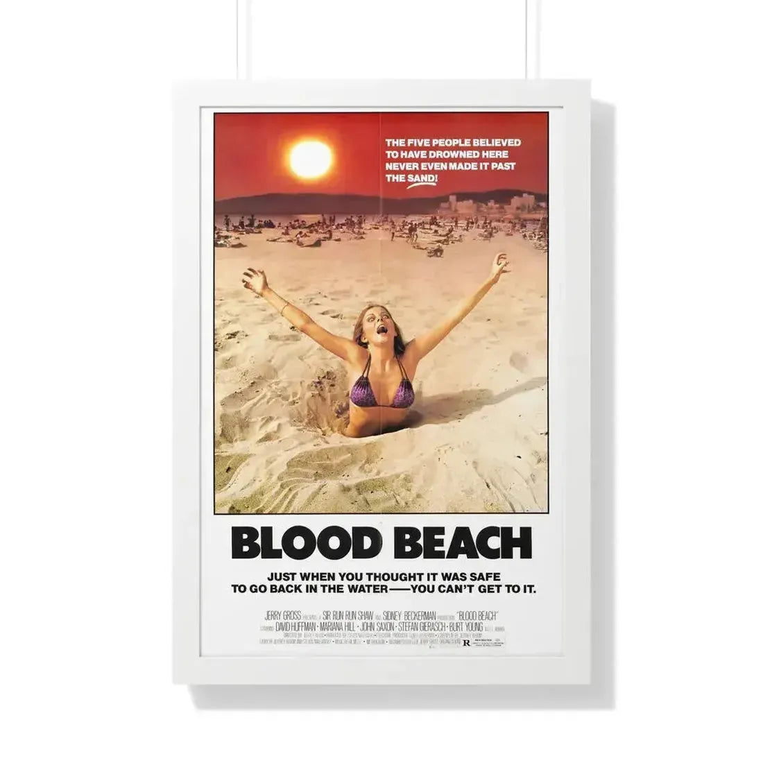 BLOOD BEACH 1981 - Framed Movie Poster 20" x 30" White - The Sticker Space