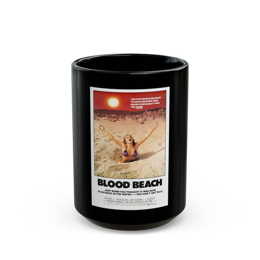 BLOOD BEACH 1981 Movie Poster - Black Coffee Mug-15oz-The Sticker Space