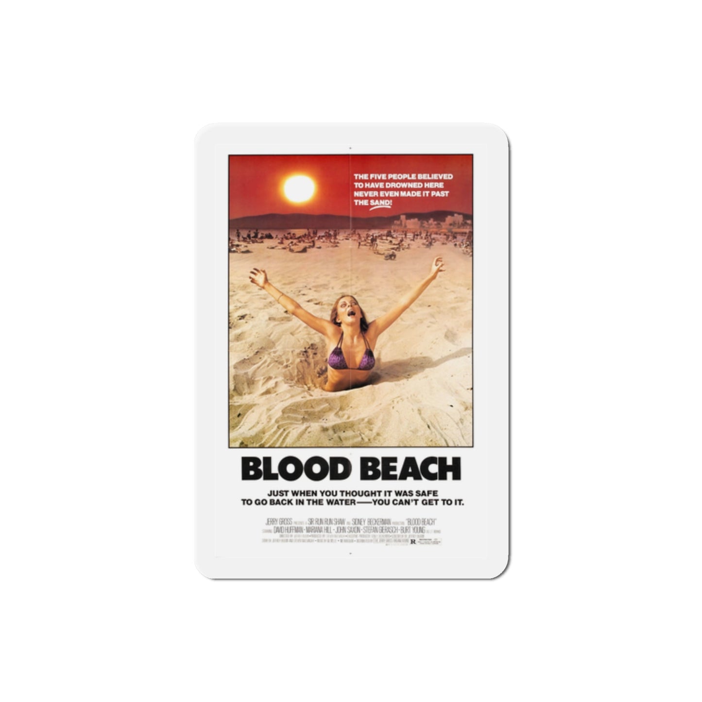 Blood Beach 1981 Movie Poster Die-Cut Magnet-2" x 2"-The Sticker Space