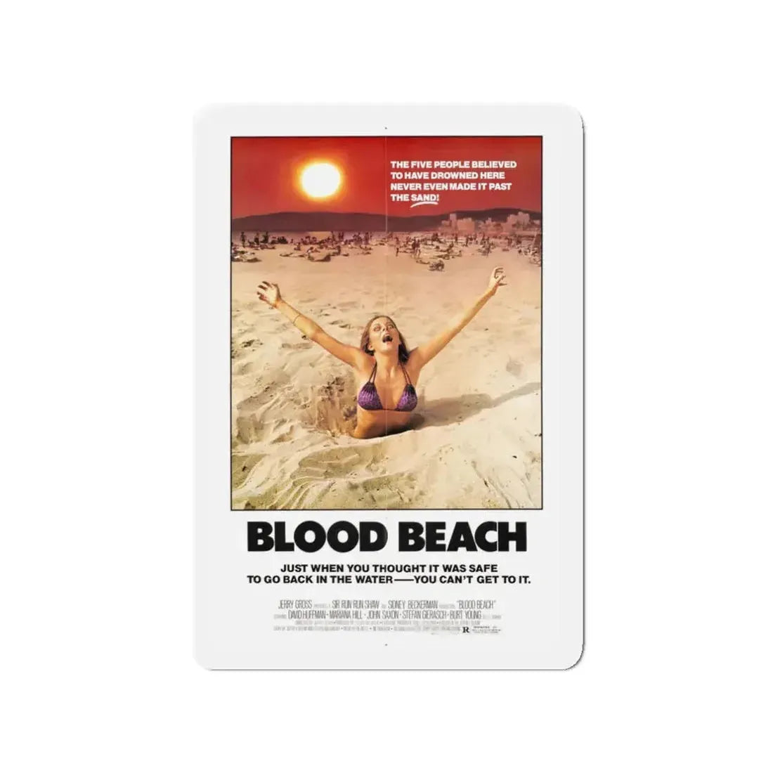 BLOOD BEACH 1981 Movie Poster - Refrigerator Magnet 3 Inch - The Sticker Space
