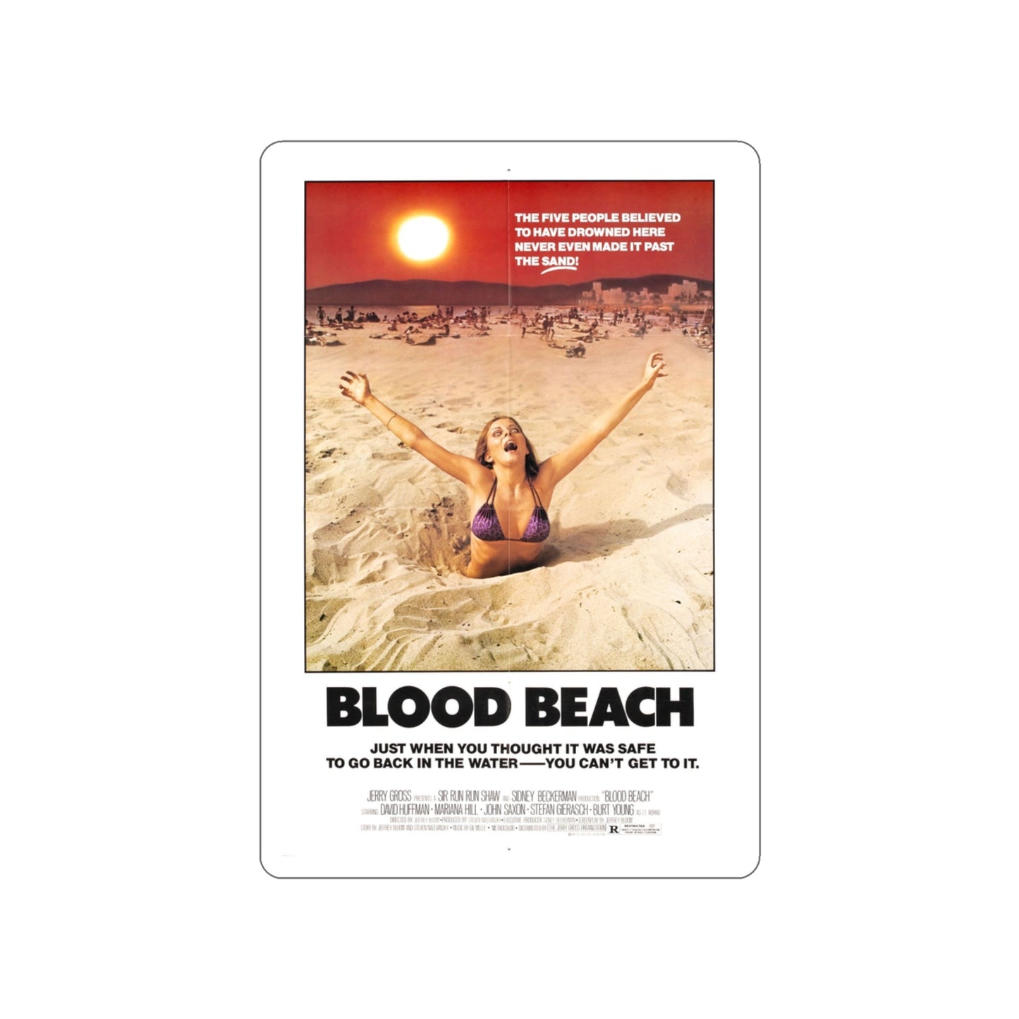 BLOOD BEACH 1981 Movie Poster STICKER Vinyl Die-Cut Decal-3 Inch-The Sticker Space