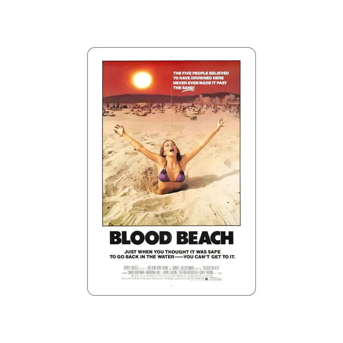 BLOOD BEACH 1981 Movie Poster STICKER Vinyl Die-Cut Decal 6 Inch - The Sticker Space