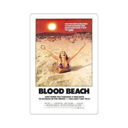 Blood Beach 1981 Movie Poster - STICKER Vinyl Kiss-Cut Decal 3 Inch White - The Sticker Space