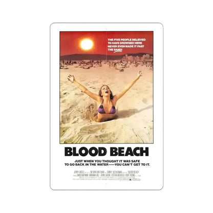 BLOOD BEACH 1981 Movie Poster - STICKER Vinyl Kiss-Cut Decal 4 Inch White - The Sticker Space