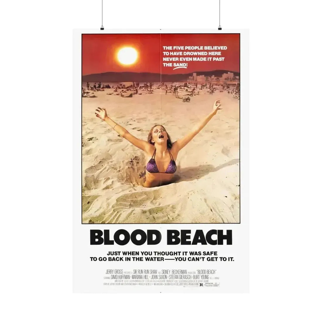 BLOOD BEACH 1981 - Paper Movie Poster - The Sticker Space