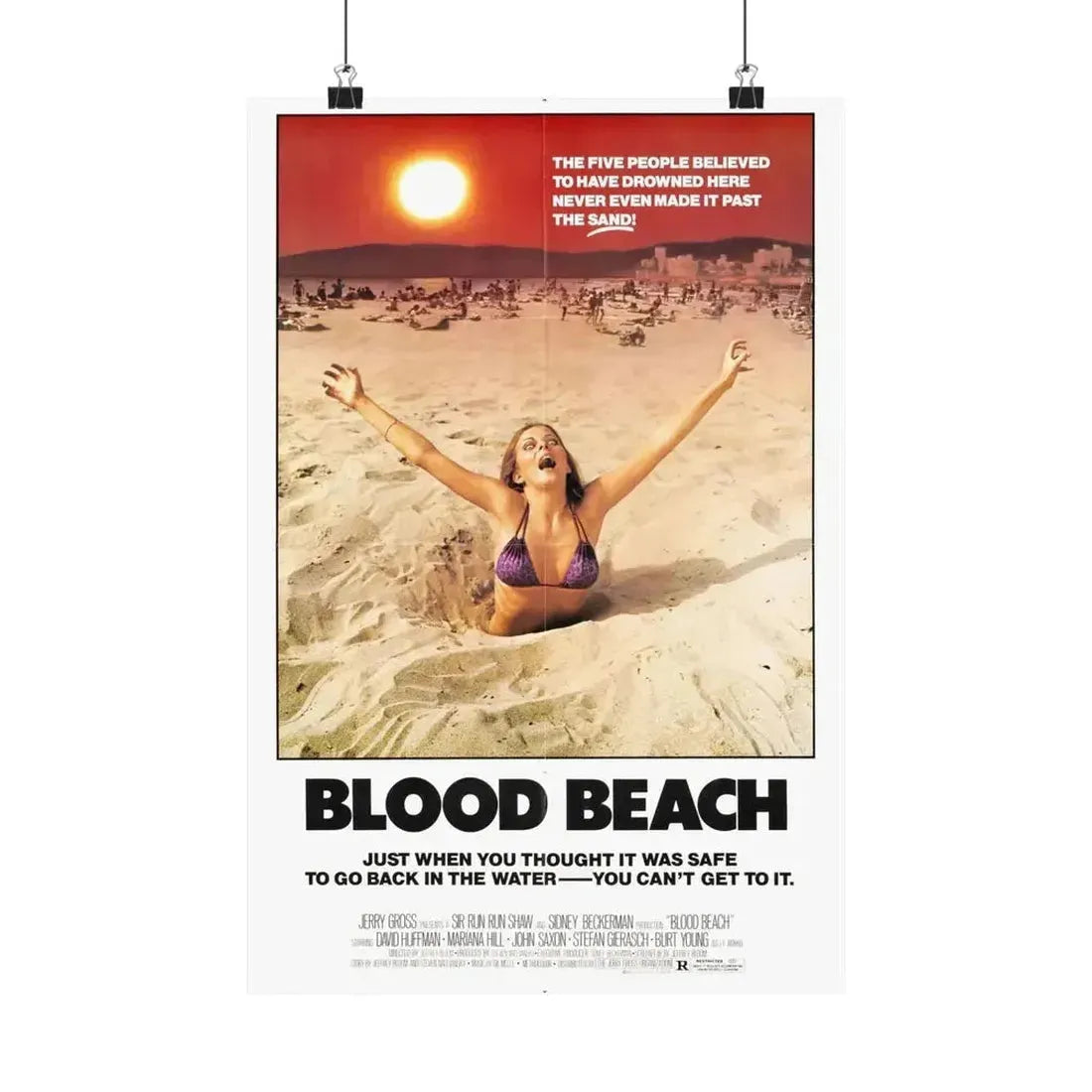 BLOOD BEACH 1981 - Paper Movie Poster - The Sticker Space