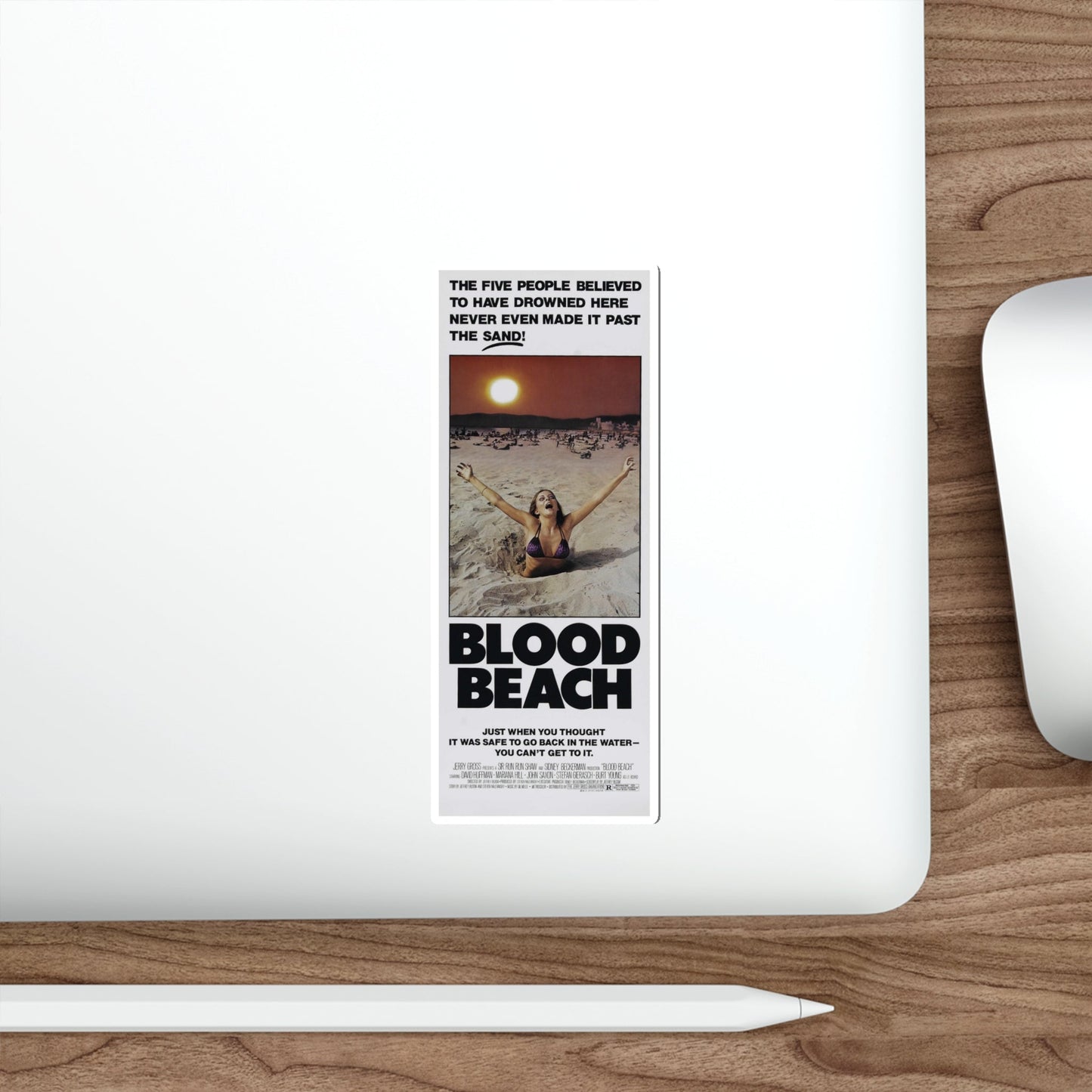 BLOOD BEACH (2) 1981 Movie Poster STICKER Vinyl Die-Cut Decal-The Sticker Space