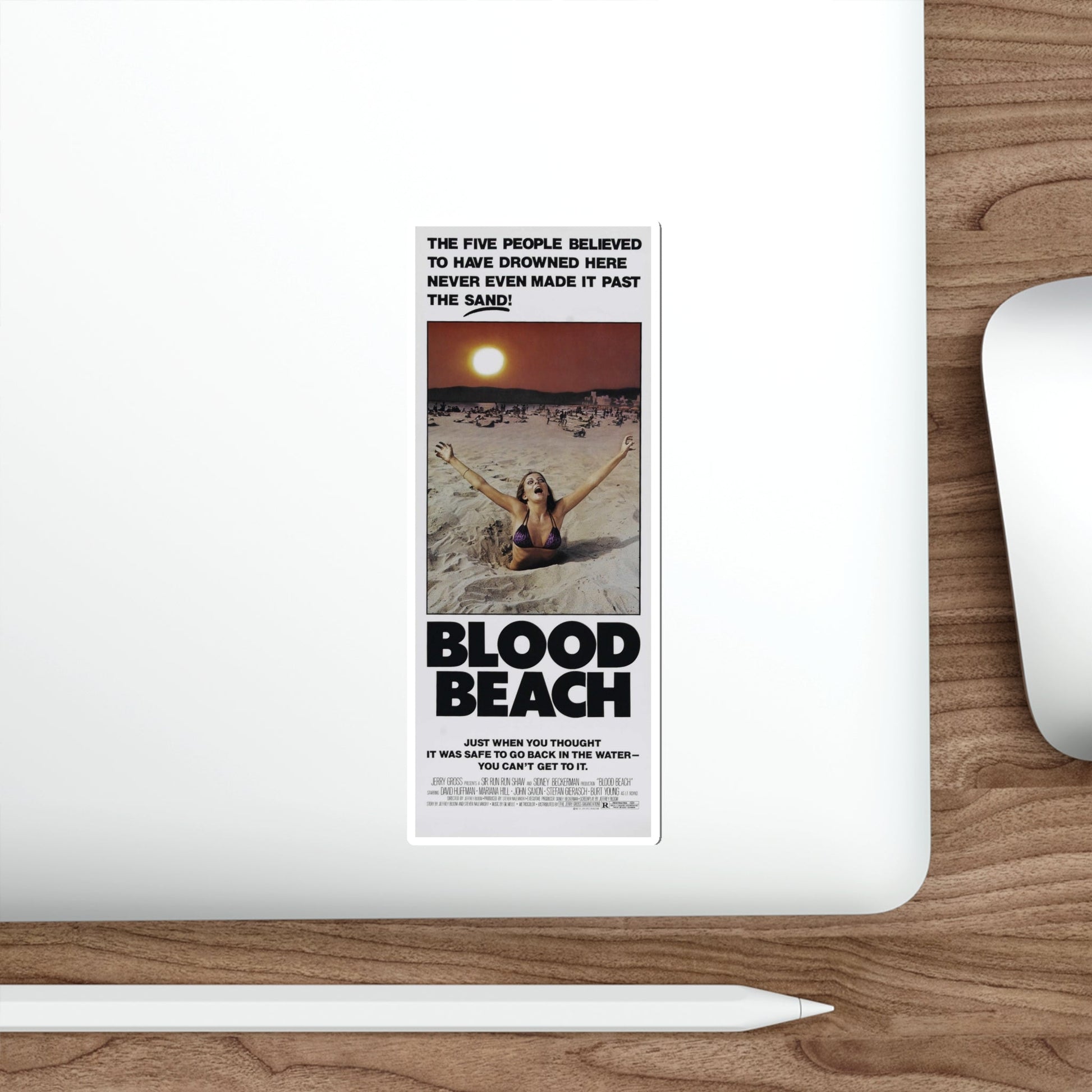 BLOOD BEACH (2) 1981 Movie Poster STICKER Vinyl Die-Cut Decal-The Sticker Space