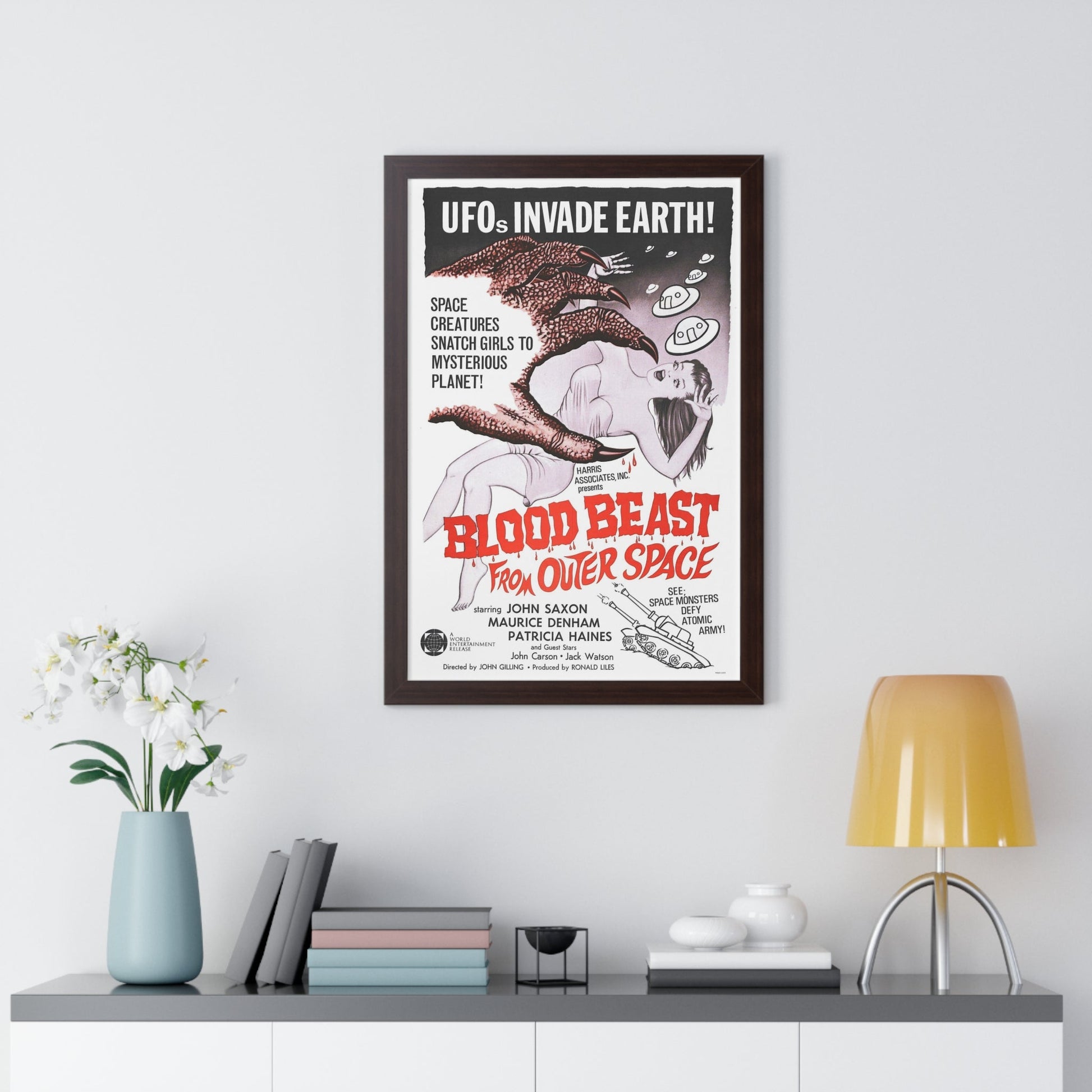 BLOOD BEAST FROM OUTER SPACE (THE NIGHT CALLER) 1965 - Framed Movie Poster-The Sticker Space