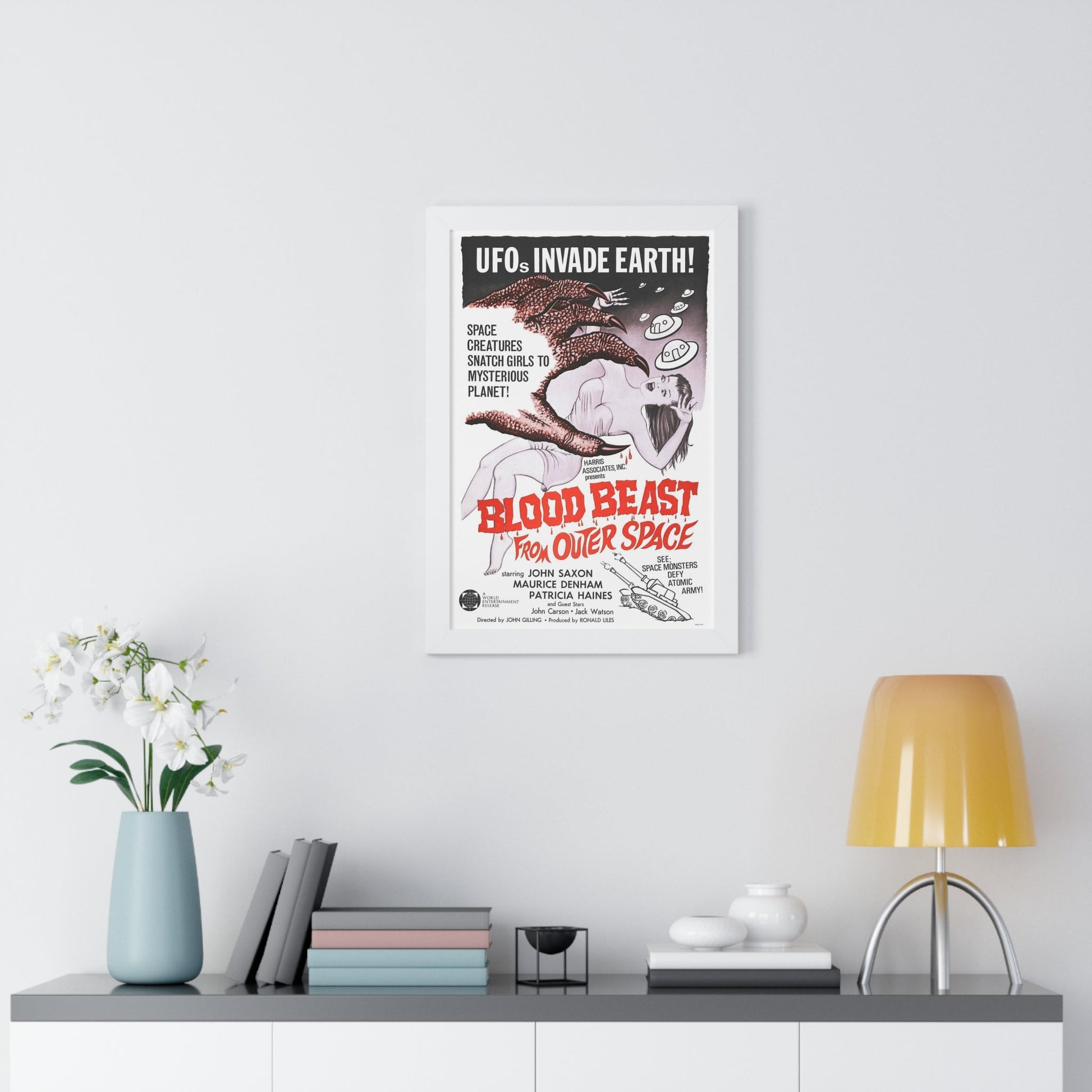 BLOOD BEAST FROM OUTER SPACE (THE NIGHT CALLER) 1965 - Framed Movie Poster-The Sticker Space