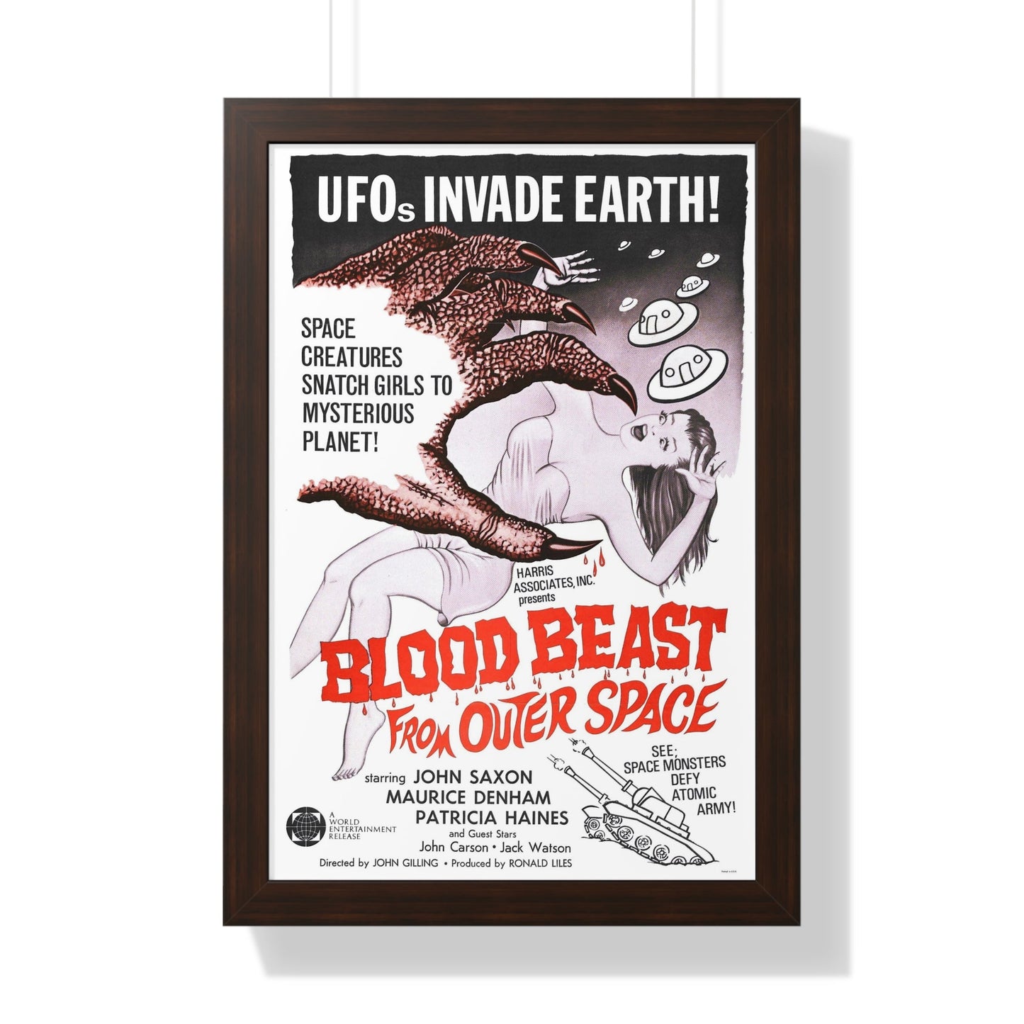 BLOOD BEAST FROM OUTER SPACE (THE NIGHT CALLER) 1965 - Framed Movie Poster-16″ x 24″-The Sticker Space