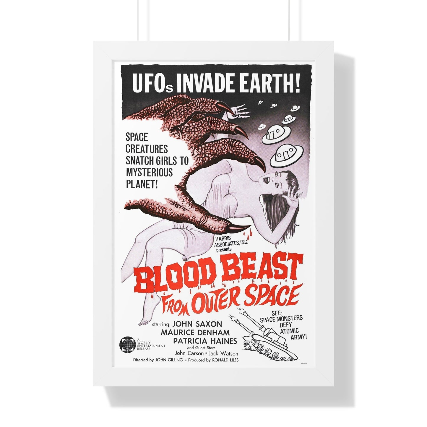 BLOOD BEAST FROM OUTER SPACE (THE NIGHT CALLER) 1965 - Framed Movie Poster-16″ x 24″-The Sticker Space