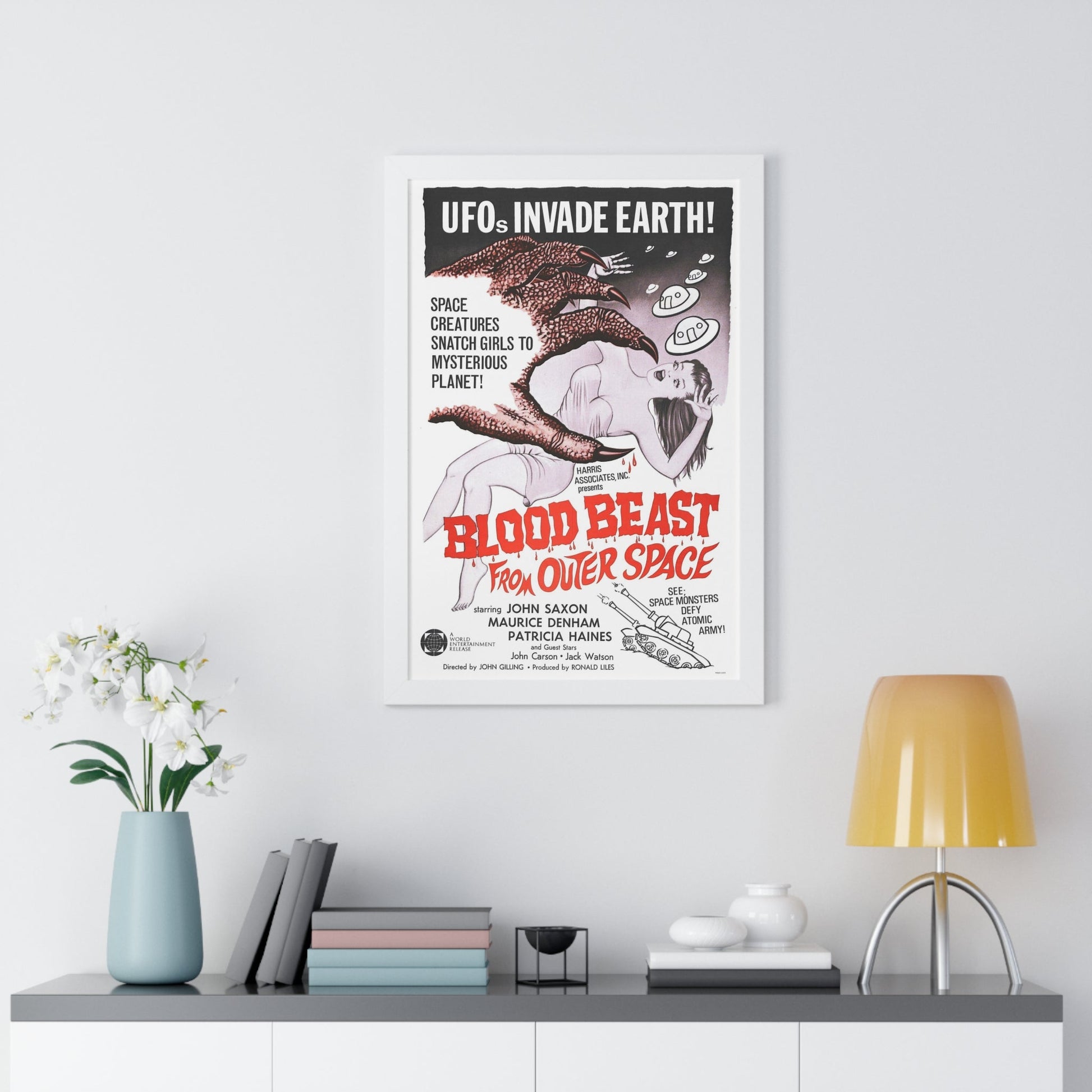 BLOOD BEAST FROM OUTER SPACE (THE NIGHT CALLER) 1965 - Framed Movie Poster-The Sticker Space