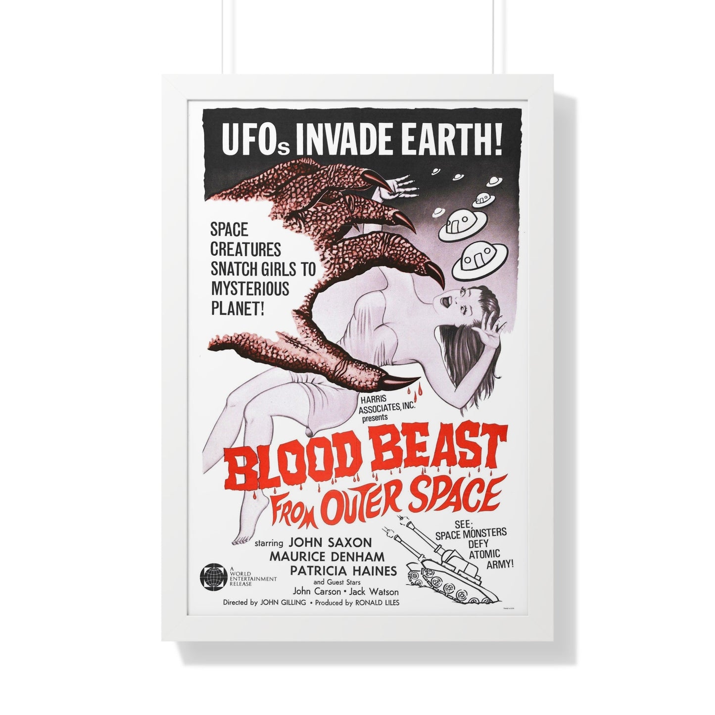 BLOOD BEAST FROM OUTER SPACE (THE NIGHT CALLER) 1965 - Framed Movie Poster-20" x 30"-The Sticker Space