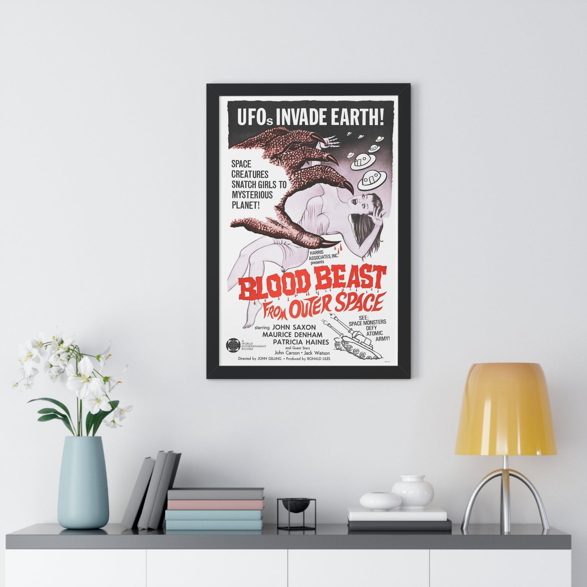 BLOOD BEAST FROM OUTER SPACE (THE NIGHT CALLER) 1965 - Framed Movie Poster-The Sticker Space