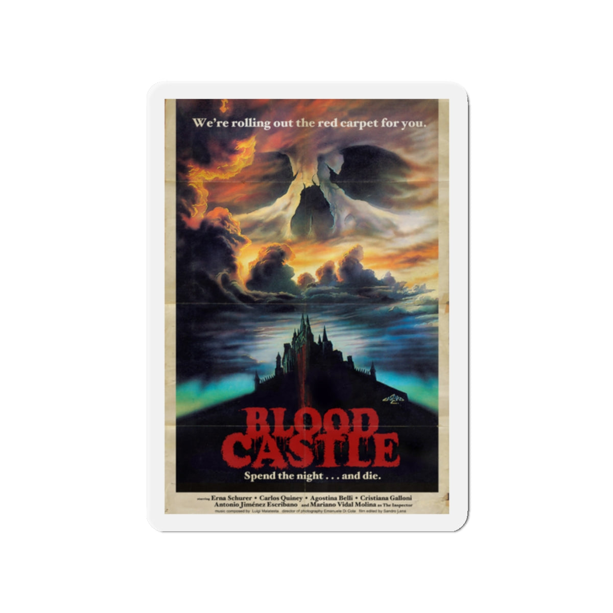 BLOOD CASTLE (SCREAM OF THE DEMON LOVER) 1970 Movie Poster - Die-Cut Magnet-2" x 2"-The Sticker Space