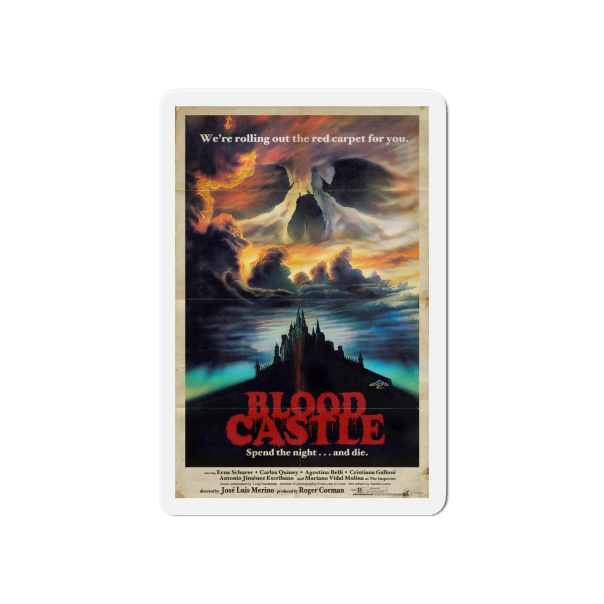 BLOOD CASTLE (SCREAM OF THE DEMON LOVER) 1970 Movie Poster - Die-Cut Magnet-6 × 6"-The Sticker Space